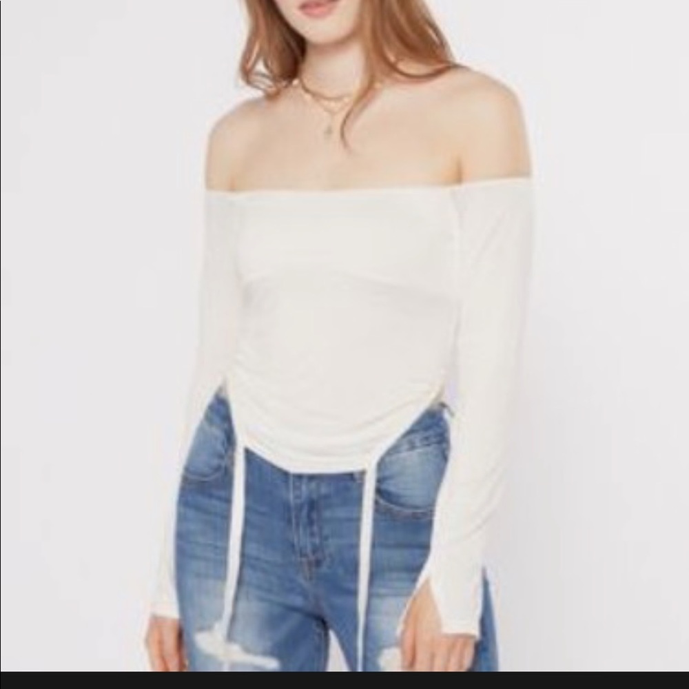 Off the shoulder ruched top